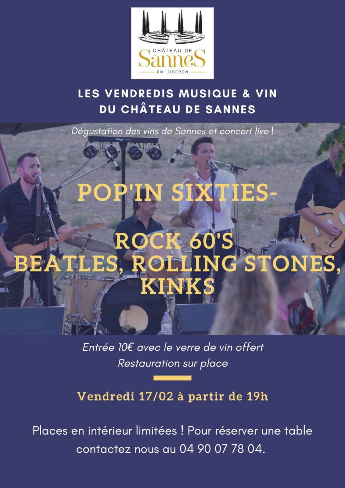 Concert Pop Rock au Château de Sannes le 17 Février
